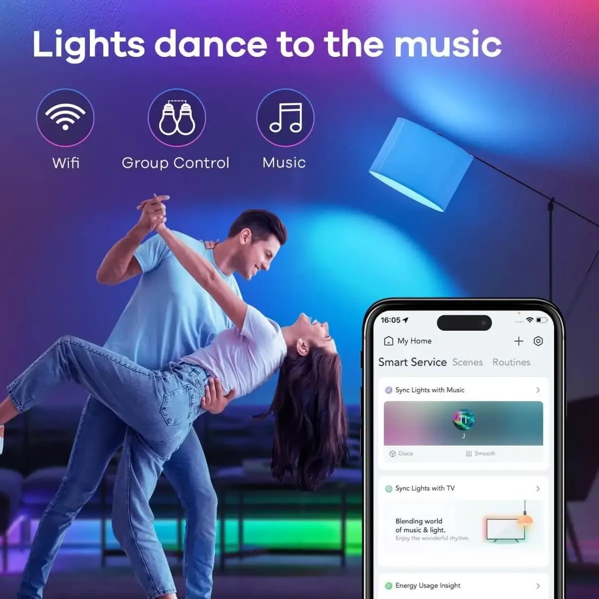 Linkind A19 Matter Smart RGBTW Light Bulbs - Image 3