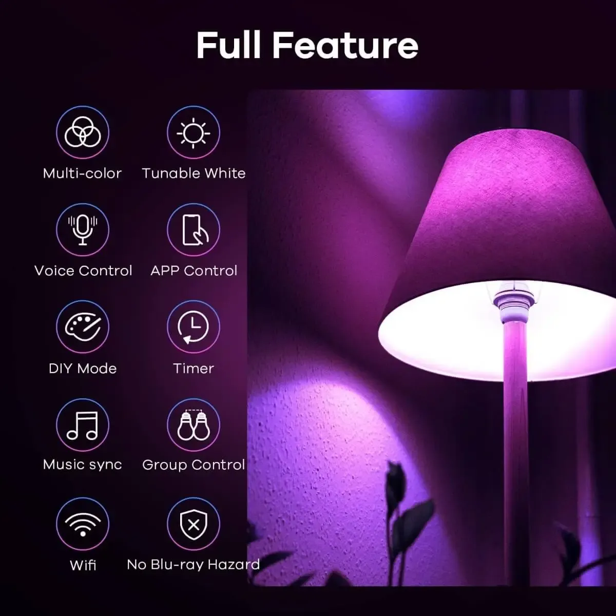 Linkind A19 Matter Smart RGBTW Light Bulbs - Image 5