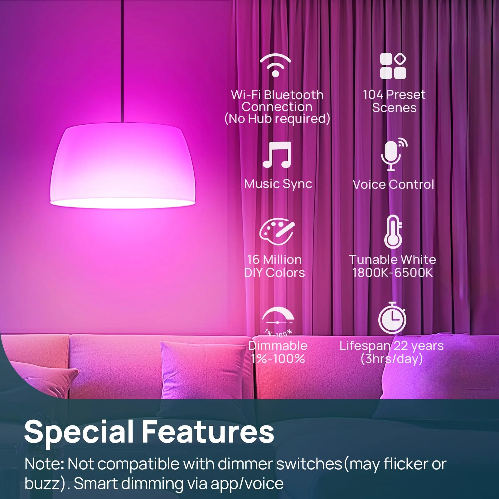 Linkind A21 Smart Light Bulbs - 1600 lumens - Image 8