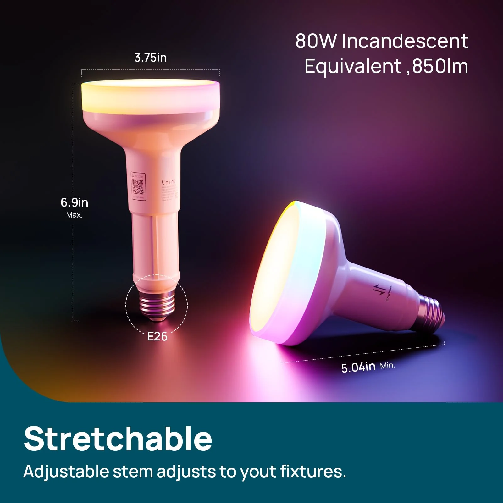 Linkind Aura Matter BR30 Smart Light Bulbs - Image 3