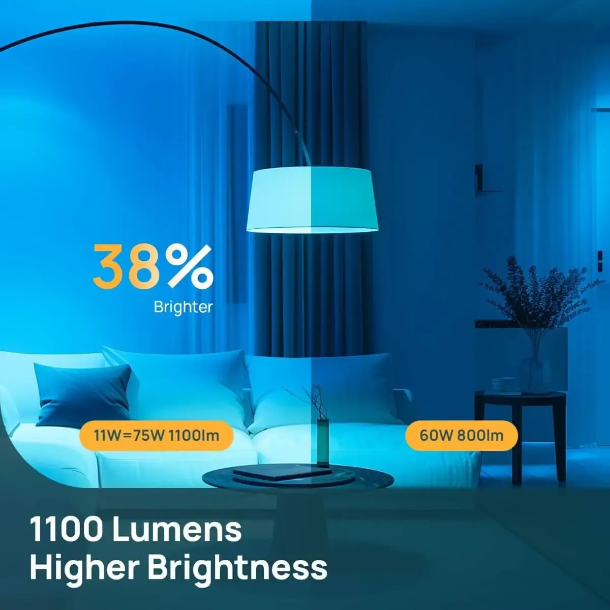 Linkind A19 Matter Smart RGBTW Bulb - 1100 lumens - Image 4