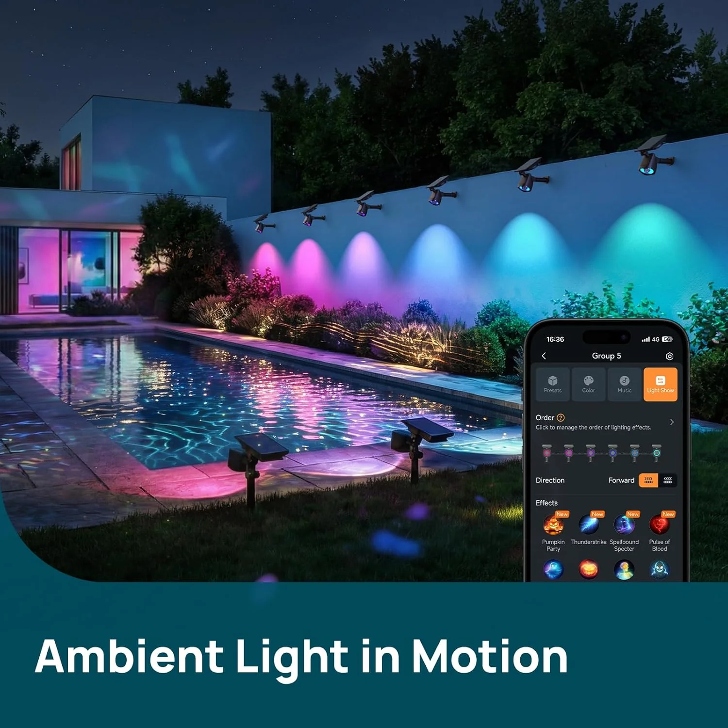Linkind Smart Solar Lights Outdoor Waterproof SL6C(App&Voice Control, 16 Million Color, IP66 Waterproof) - Image 5