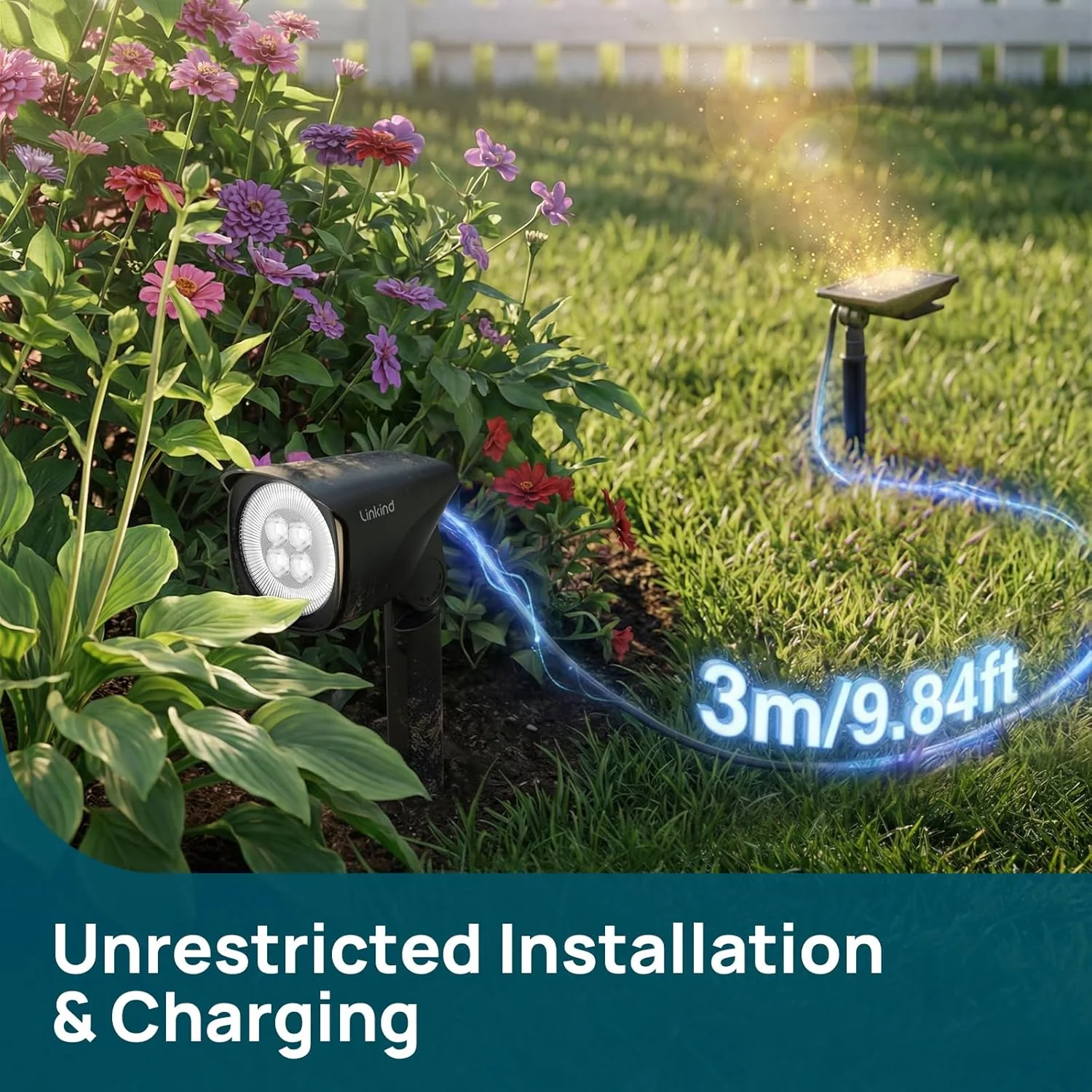 Linkind Smart Solar Lights Outdoor Waterproof SL6C(App&Voice Control, 16 Million Color, IP66 Waterproof) - Image 8