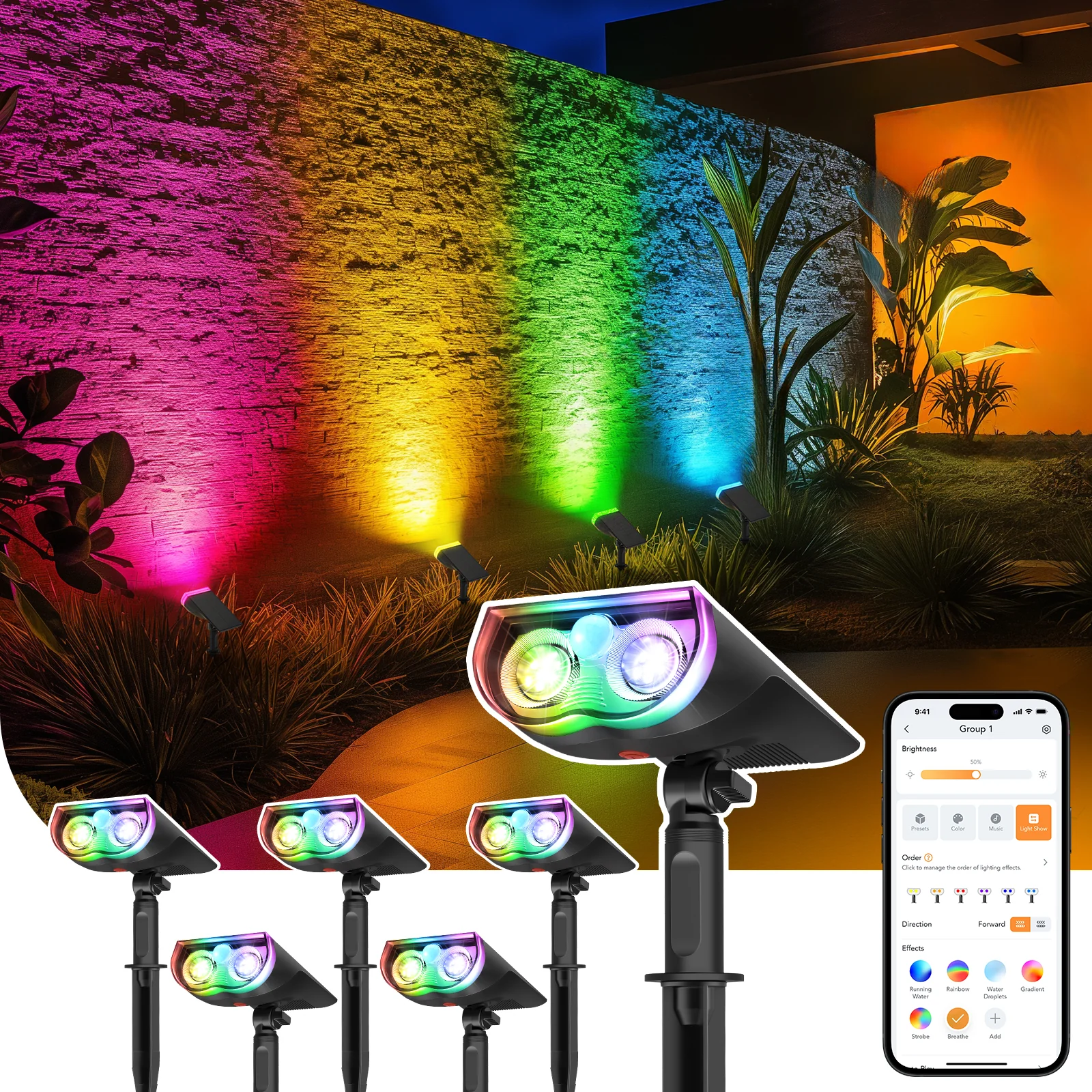 Linkind SL5C Smart Outdoor Solar Spotlight (150lm, App&Voice Control, 16 Million Color, IP67 Waterproof) - Image 16