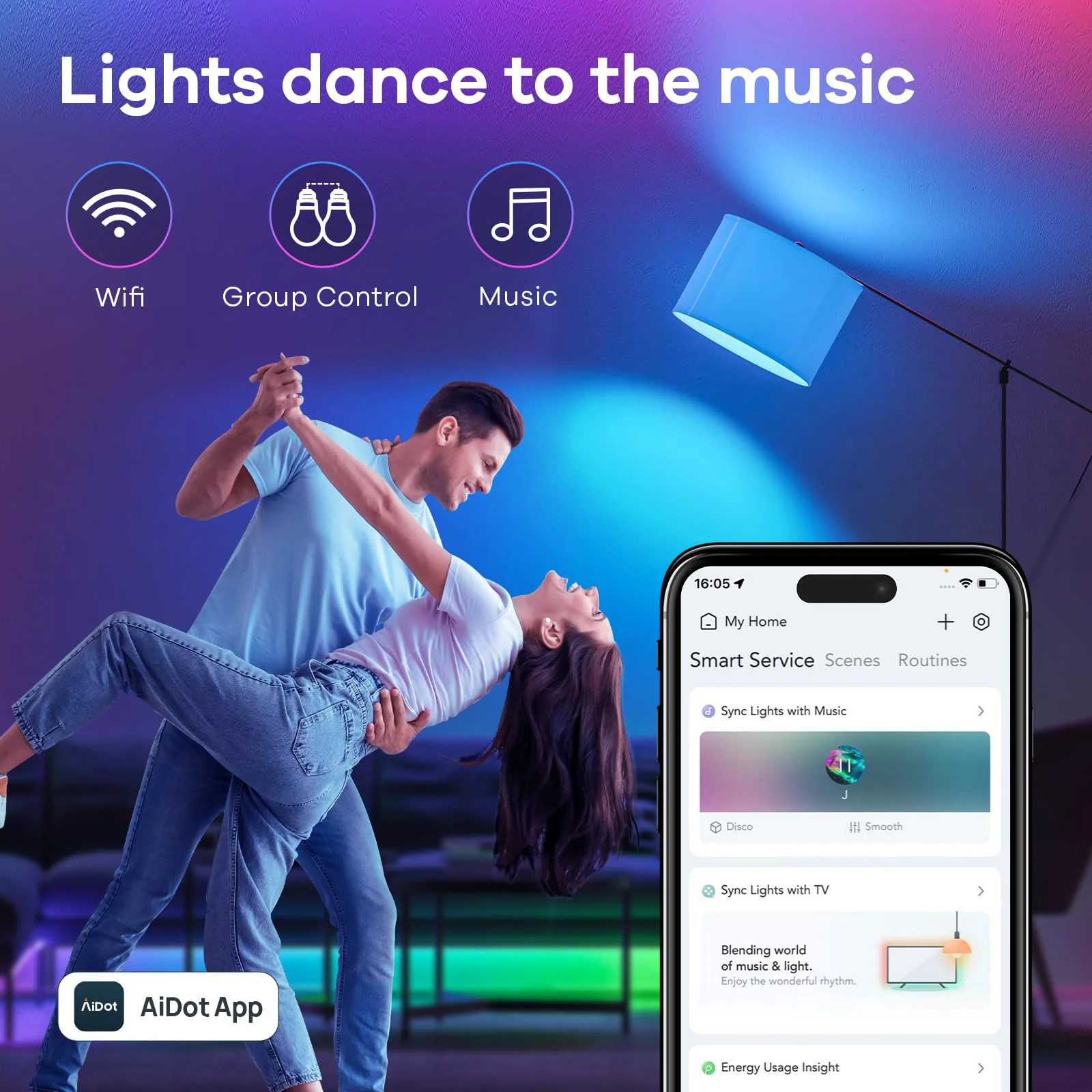 Linkind A19 Wi-Fi RGBTW Smart Light Bulbs - Image 3