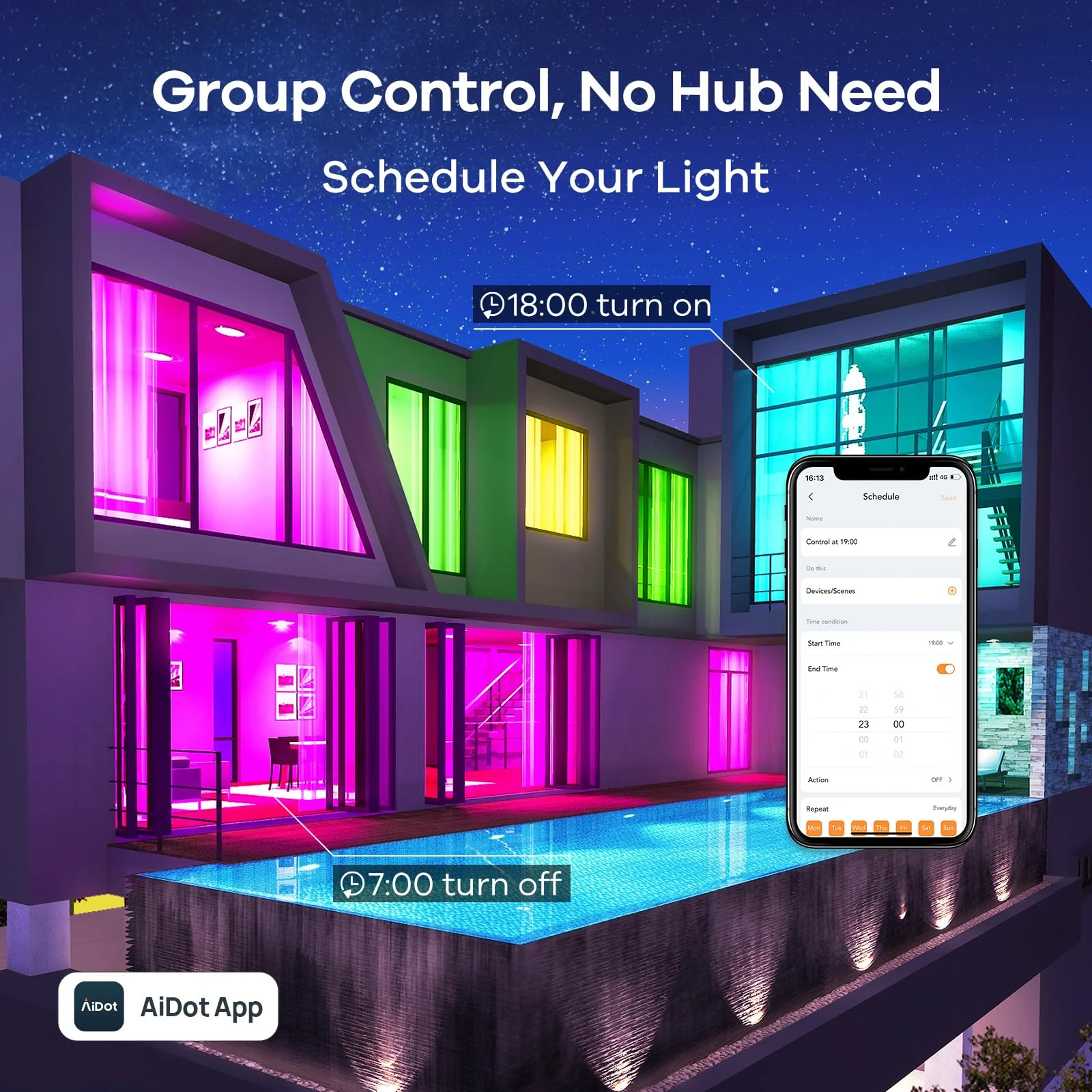 Linkind A19 Wi-Fi RGBTW Smart Light Bulbs - Image 7